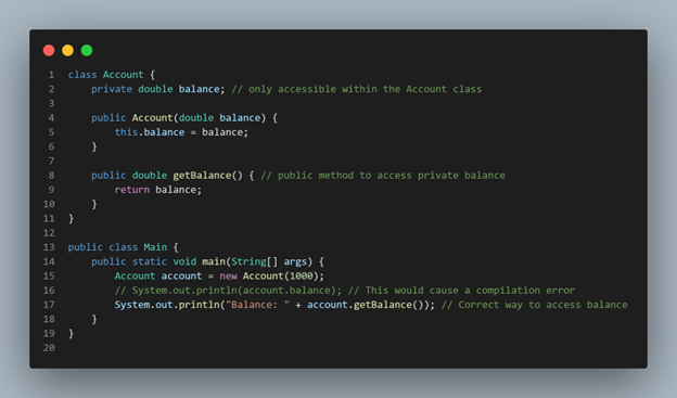 Using private modifier
