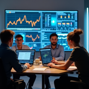 Software development team collaborating on AI adoption strategies