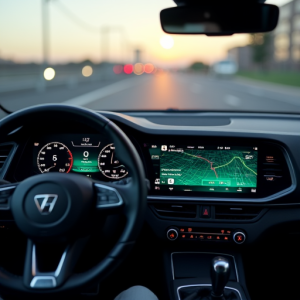 Google Gemini AI interface on Android Auto dashboard in a car