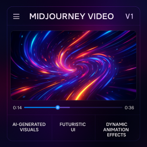 Midjourney Video V1 interface showing animated AI-generated visuals