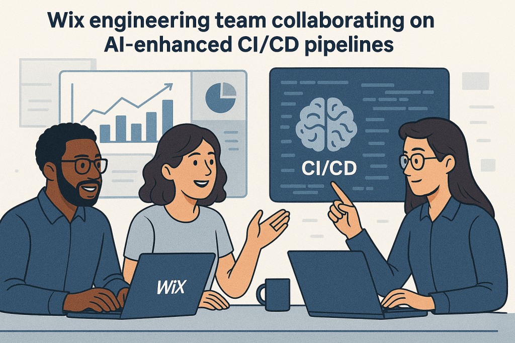 Wix engineering team collaborating on AI-enhanced CI/CD pipelines