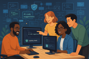 Developers using AI coding tools for faster software delivery with stability guardrails