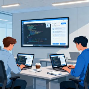 Developers using AI coding assistants