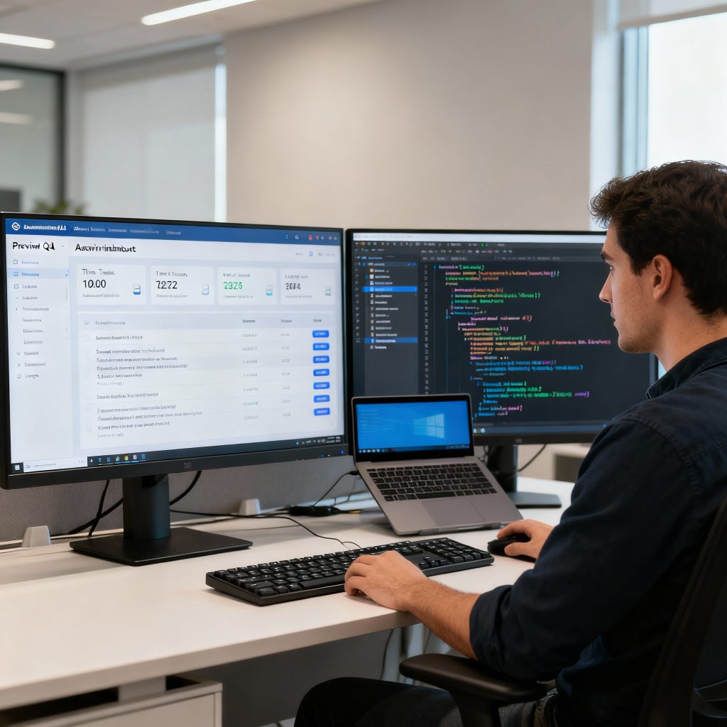 Developers running automated QA tests in preview environments