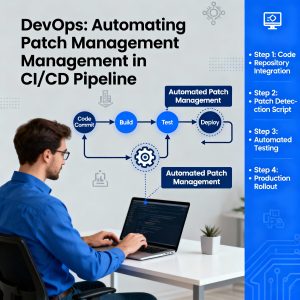 DevOps engineer automating patch management through CI/CD pipeline