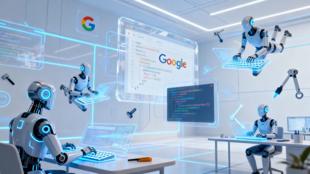 AI agents collaborating in Google Antigravity to automate software development tasks