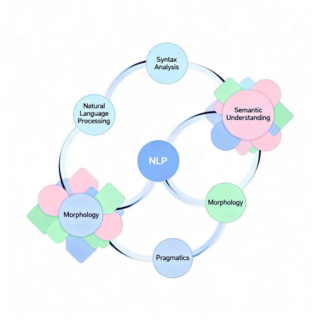 Visualization of natural language processing concepts connected with linguistics research
