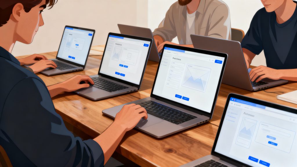 Frontend developers collaborating to create transparent, ethical user interfaces