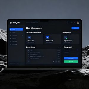 Next.js 16 dashboard showing new Cache Components, Proxy setup, and enhanced DevTools
