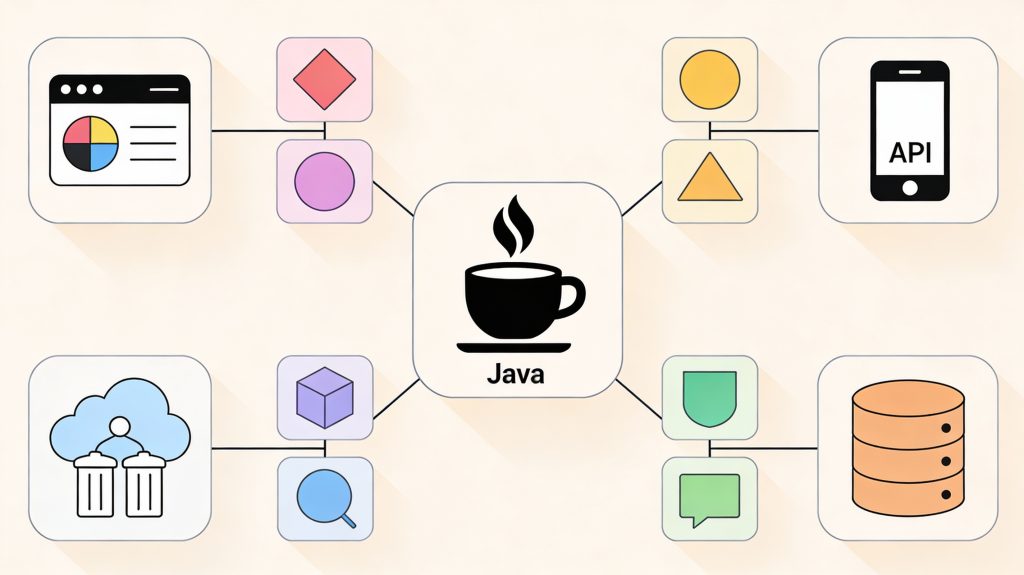 Diagram of modern Java frameworks powering cloud-native web and backend applications