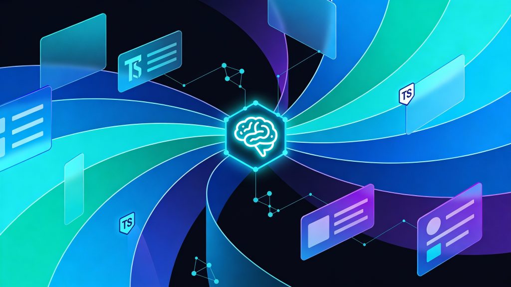 Illustration representing Ripple, a new TypeScript-based frontend framework optimized for AI development.